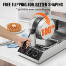 VEVOR Commercial Waffle Maker, 1300W Round Waffle Baker Machine, Non-Stick Stainless Steel Belgian Waffle Iron, Temperature and Time Control, 180° Rotatable, for Restaurant Bakery Snack Bar Family