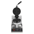 VEVOR Commercial Waffle Maker, 1300W Round Waffle Baker Machine, Non-Stick Stainless Steel Belgian Waffle Iron, Temperature and Time Control, 180° Rotatable, for Restaurant Bakery Snack Bar Family