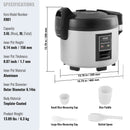 VEVOR Commercial Rice Cooker, 45-Cup Rice Cooker, 9 Liter Large Rice Cooker and Warmer with Nonstick Inner Pot, Fast Cooking and 12-Hour Keep Warm, with Rice Cup and Paddle, for Restaurant
