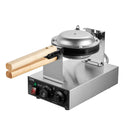 VEVOR Commercial Bubble Waffle Maker, 1400W Egg Pancake Baker Machine, Non-Stick Stainless Steel Egg Bubble Puff, 180° Rotatable, Temp and Time Control, Wooden Handle, for Restaurant Bakery Snack Bar