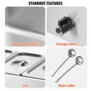 VEVOR 3-Pan Commercial Food Warmer, 16.5L Electric Steam Table, 1200W Professional Countertop Stainless Steel Buffet Bain Marie with 30 - 85℃ Temp Control for Catering and Restaurants, Silver