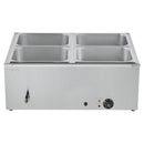 VEVOR Commercial Food Warmer, 1500W Electric Stainless Steel Steam Food Warmer with Lid, 4-Pan Fast Heating Countertop Buffet Bain Marie with Soup & Perforated Ladles, for Catering, Restaurant, Party