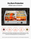 VEVOR Commercial Food Warmer, 1500W Electric Stainless Steel Steam Food Warmer with Lid, 4-Pan Fast Heating Countertop Buffet Bain Marie with Soup & Perforated Ladles, for Catering, Restaurant, Party
