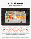 VEVOR Commercial Food Warmer, 1500W Electric Stainless Steel Steam Food Warmer with Lid, 6-Pan Fast Heating Countertop Buffet Bain Marie with Soup & Perforated Ladles, for Catering, Restaurant, Party