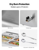 VEVOR Commercial Food Warmer, 1500W Electric Stainless Steel Steam Food Warmer with Lid, 6-Pan Fast Heating Countertop Buffet Bain Marie with Soup & Perforated Ladles, for Catering, Restaurant, Party
