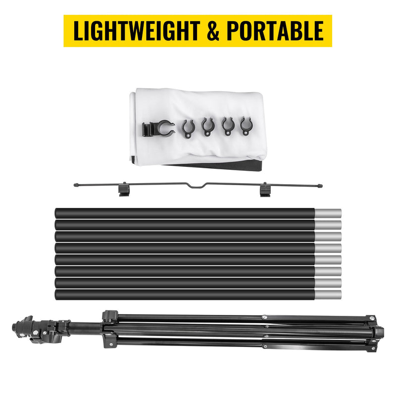 VEVOR Tripod Projector Screen with Stand 70 inch 16:9 4K HD Projection Screen Stand Wrinkle-Free Height Adjustable Portable Screen for Projector Indoor & Outdoor for Movie, Home Cinema, Gaming, Office