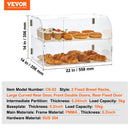 VEVOR Pastry Display Case, 2-Tier Commercial Countertop Bakery Display Case, Acrylic Display Box with Rear Door Access & Removable Shelves, Keep Fresh for Donut Bagels Cake Cookie