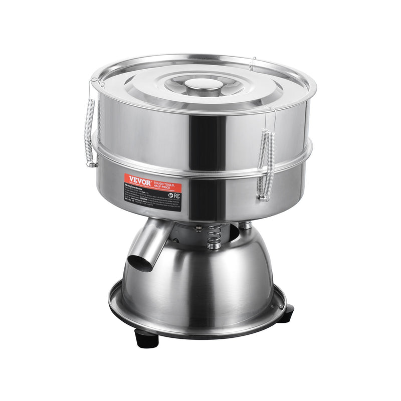 VEVOR Automatic Electric Vibrating Sieve, Stainless Steel Sifter Shaker Machine with 10+60 Mesh, 45W Automatic Powder Sifter Machine Countertop, Electric Sieve Shaker for Flour Powers, Mungbean, Rice