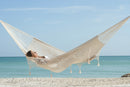 Outdoor undercover cotton Mayan Legacy hammock with hand crocheted tassels Queen Size Marble Colour