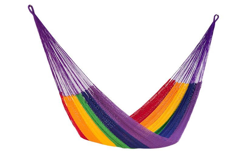 Outdoor undercover cotton Mayan Legacy hammock King size Rainbow