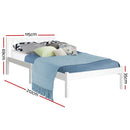 Artiss Bed Frame King Single Size Wooden White SOFIE