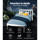 Artiss Bed Frame Single Size Wooden White SOFIE