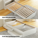 Artiss Bed Frame Single Size with Charging Ports and 2 Drawers AURA