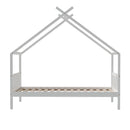 Artiss Bed Frame Wooden Base Kids Single Timber House Beds White