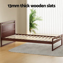 Artiss Bed Frame King Single Size Wooden Walnut WITTON