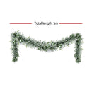 3M Christmas Garland Pre-lit LED Lights Snow Frosted Tips Decor