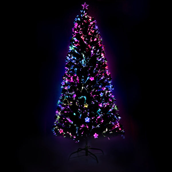 Jingle Jollys 2.1m Christmas Tree Optic Fibre LED Xmas tree Multi Colour