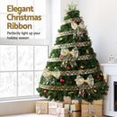 20M Christmas Ribbon Roll Bow Printed Xmas Tree Decor Gift Gold