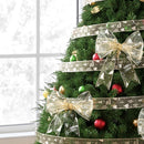 20M Christmas Ribbon Roll Bow Printed Xmas Tree Decor Gift Gold