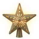 Jingle Jollys Christmas Tree Topper Star Snowflake Projector Party Glitter Gold