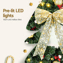 Christmas Wreath 60CM LED Garland Berries Bow Baubles Xmas Decor
