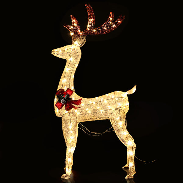 1.5M Christmas Lights Reindeer 100 LED Decorations Jingle Jollys