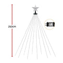 Jingle Jollys 2.5M Christmas Lights Waterfall String Light 300 LED Star Topper
