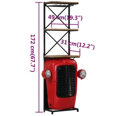 Tractor Wine Cabinet 49x31x172 cm Solid Mango Wood