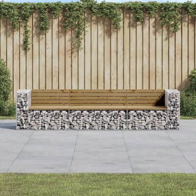 Garden Bench Gabion Design 287x71x65.5 cm Impregnated Wood Pine