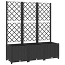 Garden Planter with Trellis Black 120x40x136 cm PP