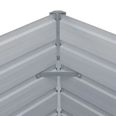 Raised Garden Bed 100x100x45 cm Galvanised Steel - Grey