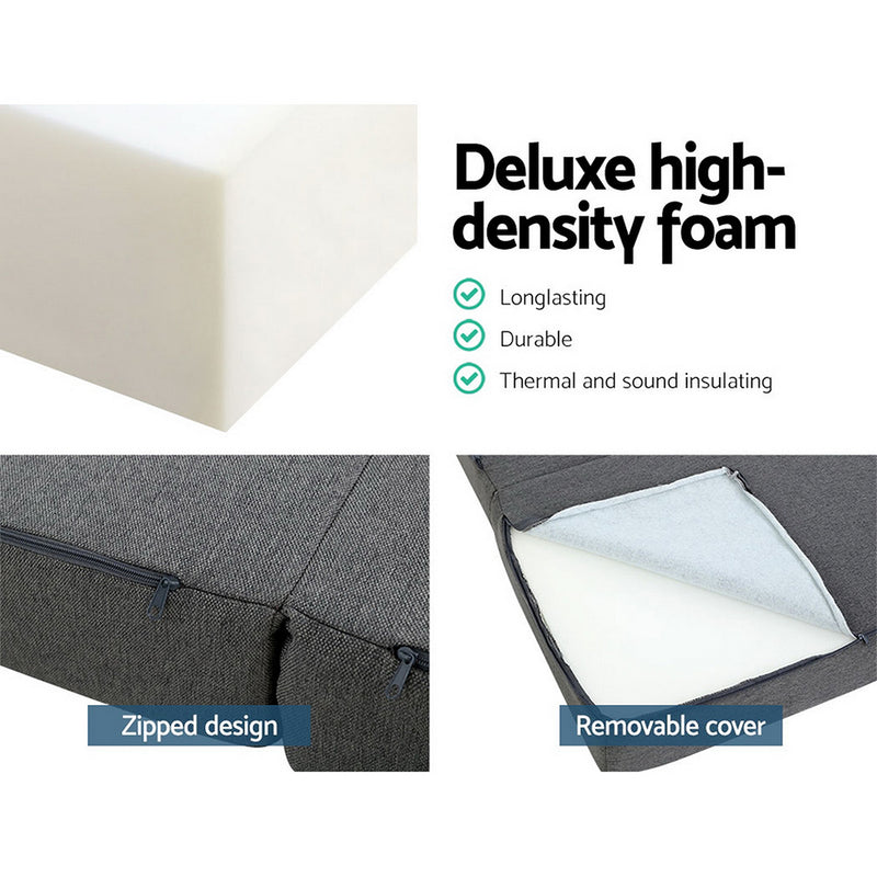 Giselle Bedding Foldable Mattress Folding Foam Single Grey