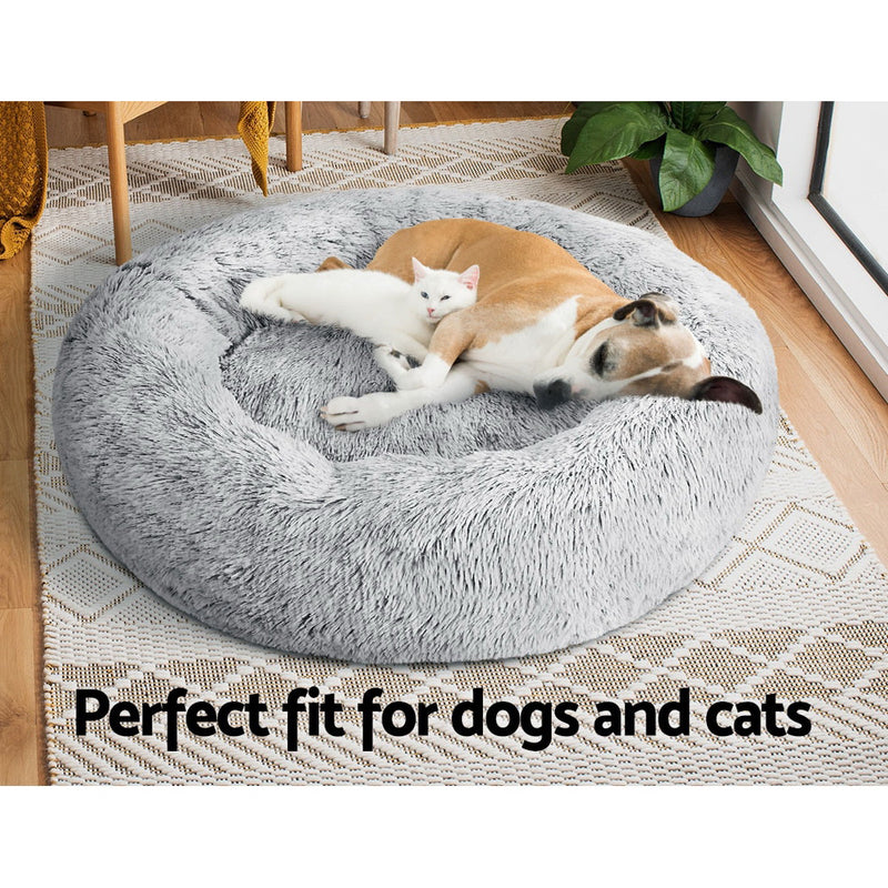 i.Pet Pet Bed Dog Cat 90cm Large Calming Soft Plush Charcoal