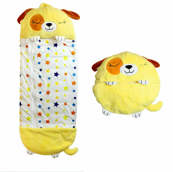 Kids Sleeping Bag Happy Children Toy Plush Yellow Dog Large
