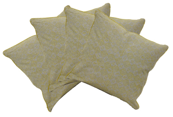 Pack of 4 Azuk Mustard Yellow & Grey 50cm x 50cm Cushion Covers