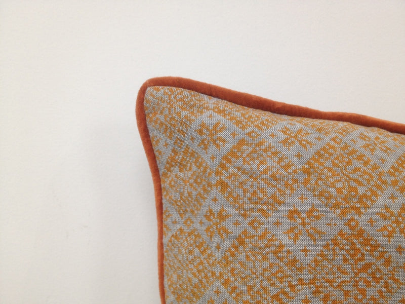 Pack of 4 Azuk Orange & Grey Cushion Covers 50cm x 50cm