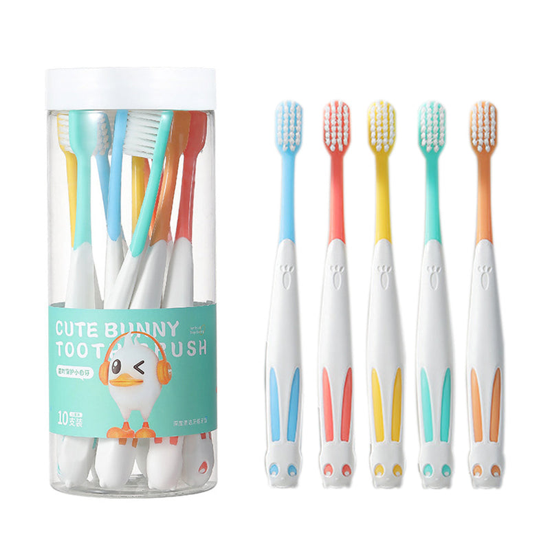10 Pcs Set Rabbit Shape Super Soft Children's Toothbrushes for 2 to 8 Years