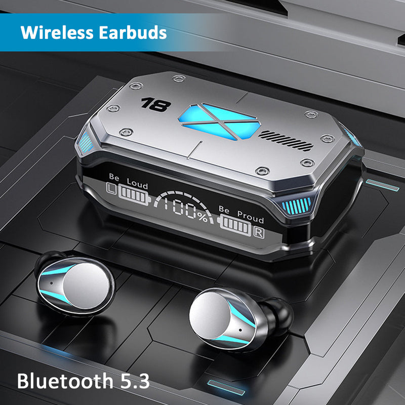 M41 TWS Bluetooth V5.3 Headphone Sports Cyberpunk Earphone HiFi Stereo LED Display