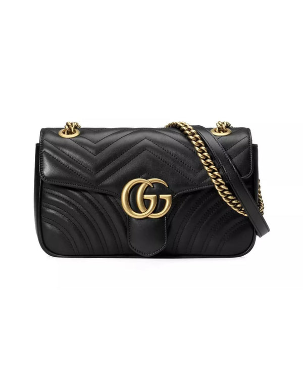 Gucci GG Marmont Small Quilted Leather Shoulder Bag with Chain Strap One Size Women