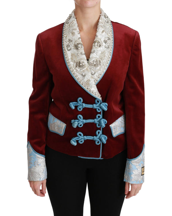 DOLCE &amp; GABBANA Double Breasted Blazer with Baroque Detailing 44 IT Women
