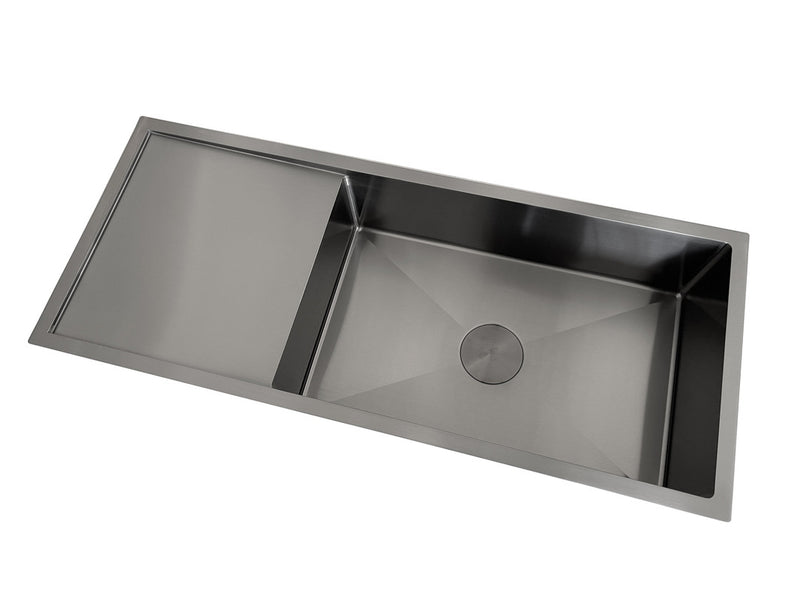 2022 Brushed Gunmetal single long bowl drainer stainless steel 304 kitchen sink